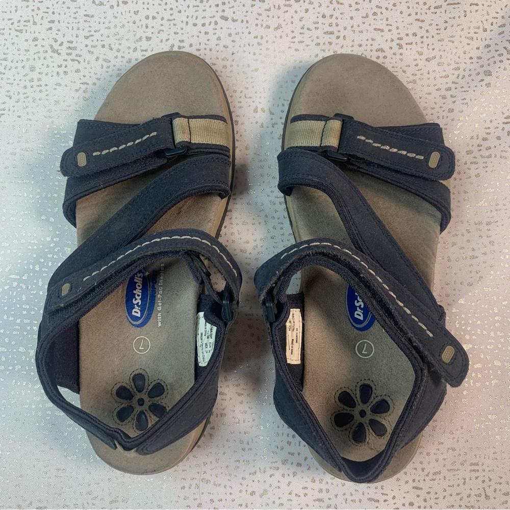 Dr. Scholl’s‎ Navy Blue Leather Sport Strappy Sandals Size 7